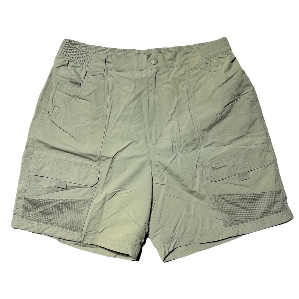 Islamorada Flats by Quest - Sage-  nylon cargo, hiking shorts, size Large‎